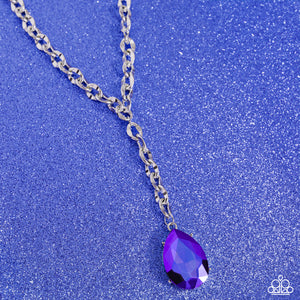 oil spill,purple,rhinestones,short necklace,Benevolent Bling - Purple Rhinestone Necklace