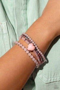 hearts,pink,stretchy,True Loves Theme - Pink Stretchy Bracelet