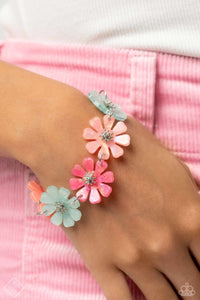 cuff,fashion fix,floral,lobster claw clasp,multi,post,short necklace,Glimpses of Malibu - Complete Trend Blend 0324