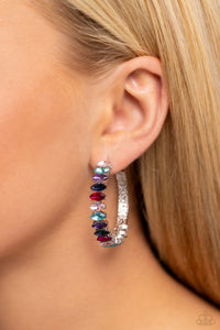 hoops,multi,rhinestones,Rainbow Range - Multi Rhinestone Hoop Earrings