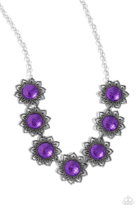 floral,purple,short necklace,The GLITTER Takes It All - Purple Necklace