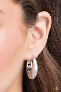 hoops,silver,Oval Official - Silver Hoop Earrings