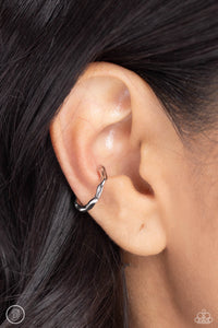ear cuffs,silver,Enigmatic Echo - Silver Ear Cuff Earrings