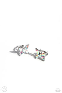 butterfly,ear cuffs,iridescent,multi,rhinestones,Aerial Advancement - Multi Rhinestone Butterfly Cuff Earrings