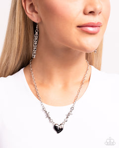black,hearts,short necklace,Trendy Tribute - Black Heart Necklace