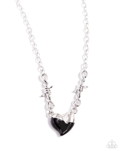 black,hearts,short necklace,Trendy Tribute - Black Heart Necklace