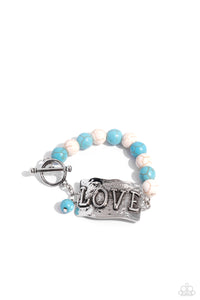 blue,crackle stone,multi,toggle,turquoise,Lovely Stones - Multi Toggle Bracelet