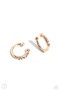 ear cuffs,gold,rhinestones,Charming Cuff - Gold Rhinestone Ear Cuff Earrings