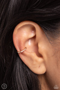 ear cuffs,gold,rhinestones,Charming Cuff - Gold Rhinestone Ear Cuff Earrings