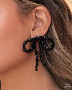 black,post,Butler Bowtie - Black Post Earrings