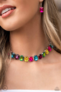 choker,multi,rhinestones,Ecstatic Emeralds - Multi Rhinestone Necklace