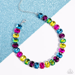 choker,multi,rhinestones,Ecstatic Emeralds - Multi Rhinestone Necklace