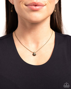 brass,short necklace,Seashell Simplicity - Brass Necklace