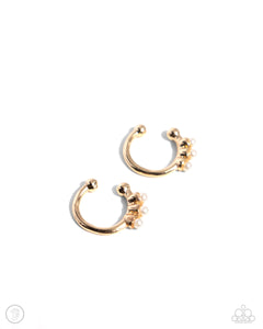 ear cuffs,gold,pearls,Ballerina Backdrop - Gold Ear Cuff Earring