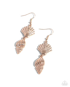fishhook,rose gold,SHELL, I Was In the Area - Rose Gold Earrings
