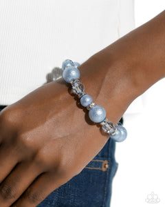 blue,pearls,stretchy,Pearl Protagonist - Blue Pearl Stretchy Bracelet