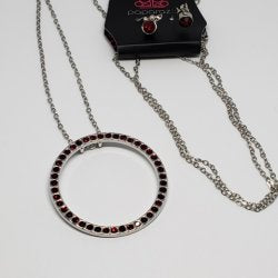 red,rhinestones,Center of Attention Red  Rhinestone Necklace (fashion fix exclusive)