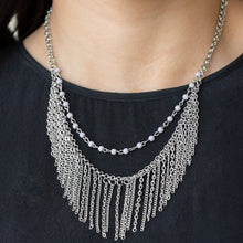 Load image into Gallery viewer, Fierce in Fringe Silver Necklace Paparazzi Accessories