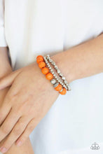 Load image into Gallery viewer, Rural Restoration Orange Stone Stretchy Bracelet Paparazzi Accessories