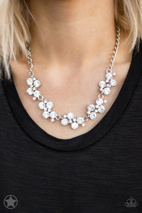 rhinestones,short necklace,white,Hollywood Hills Rhinestone Necklace