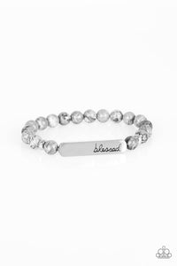 Faith,inspirational,silver,stretchy,Born Blessed Silver Bracelet