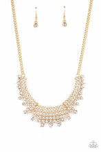 Load image into Gallery viewer, Shimmering Song Gold Rhinestone Necklace Paparazzi Accessories