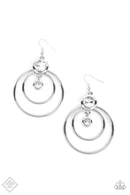 Load image into Gallery viewer, Dapperfully Deluxe White Rhinestone Earrings Paparazzi Accessories