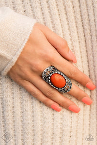Orange,Silver,Wide Back,Drama Dream Orange Ring