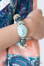 Load image into Gallery viewer, Glaze of Glory Blue Stone Stretchy Bracelet Paparazzi Accessories