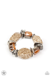 brown,orange,stone,stretchy,Glaze of Glory Peach Stretchy Bracelet