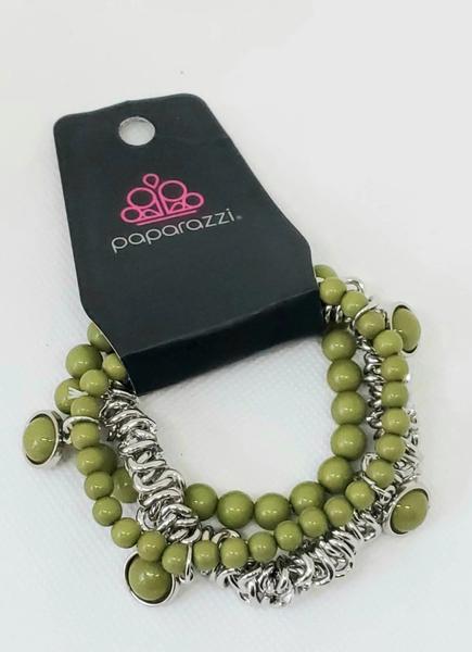 Good Vibes Only Green Stretchy Bracelet Paparazzi Accessories