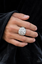 Load image into Gallery viewer, Here Comes the Boom White Rhinestone Ring Paparazzi Accessories