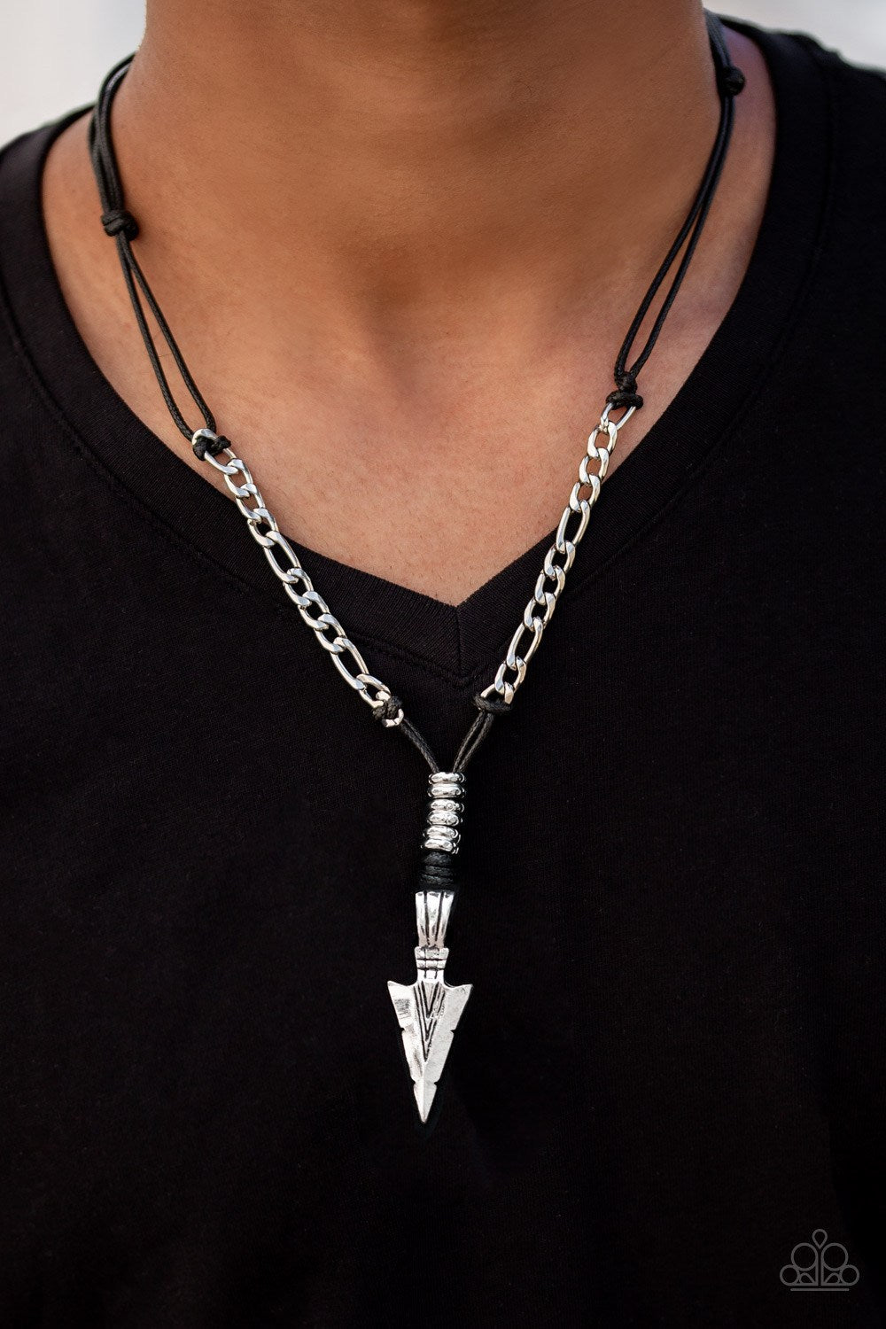 Keep Your ARROWHEAD Up Black Urban Necklace Paparazzi Accessories