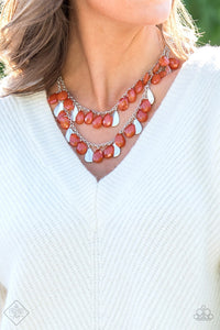 orange,short necklace,Life of the Fiesta Orange Necklace