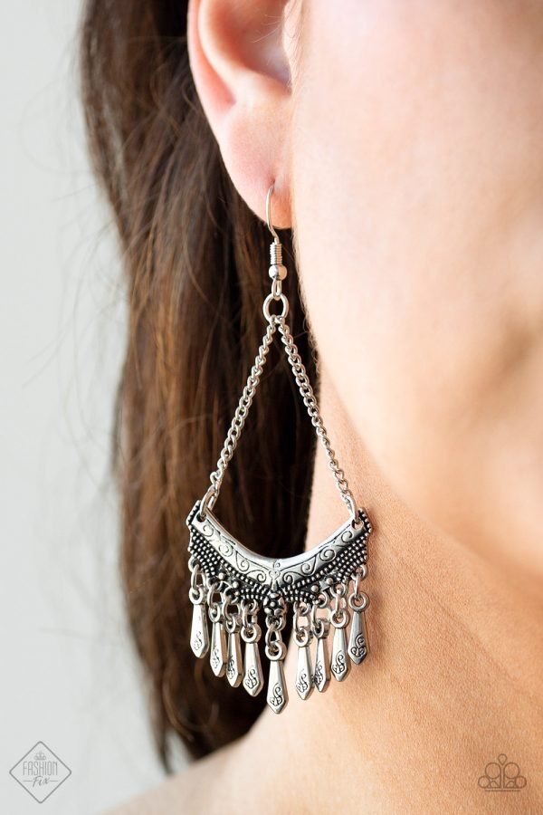 In ROGUE Silver Earrings Paparazzi Accessories