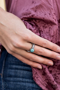 blue,crackle stone,dainty back,silver,turquoise,Trek and Field Blue Stone Ring