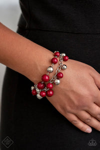 lobster claw clasp,red,Party Posh Red Bracelet