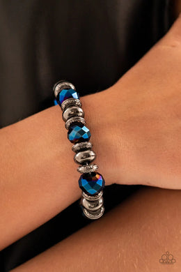 Power Pose Blue Oil Spill Stretchy Bracelet Paparazzi Accessories