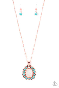 copper,crackle stone,short necklace,turquoise,Sahara Sea Copper Necklace