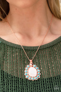 copper,crackle stone,short necklace,turquoise,Sahara Sea Copper Necklace