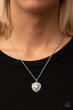 Load image into Gallery viewer, Taken With Twinkle - Multi Rhinestone Heart Necklace Paparazzi Accessories