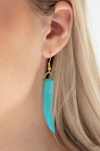 gold,short necklace,turquoise,Tusk Tundra Blue Turquoise Stone Necklace