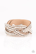 Load image into Gallery viewer, Bring On The Bling Brown Leather Rhinestone Wrap Bracelet Paparazzi Accessories
