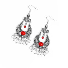 Load image into Gallery viewer, Fiesta Flair Red Earring Paparazzi Accessories