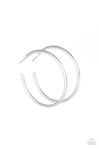 post,silver,Double or Nothing Silver Hoop Earring