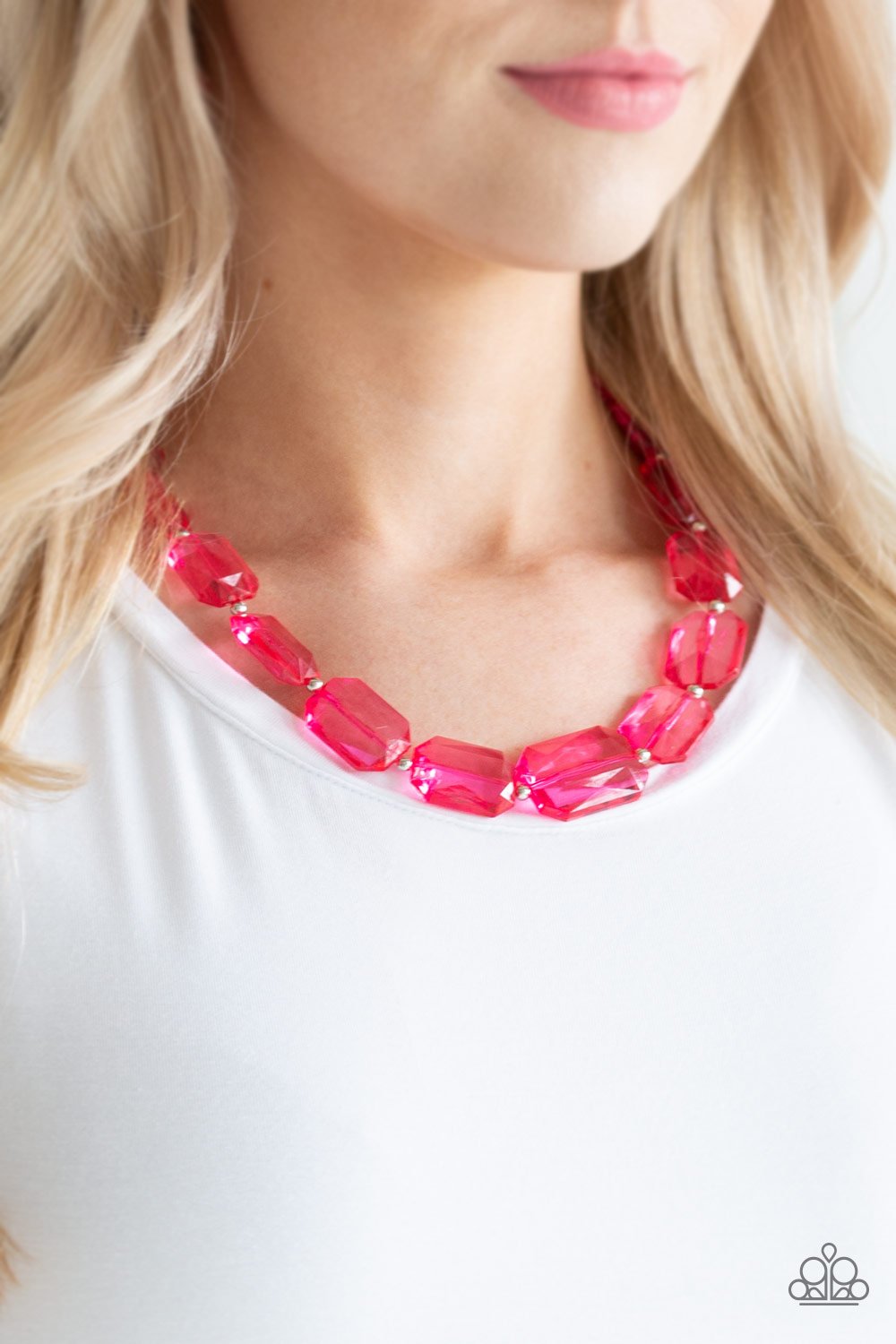 Ice Versa Pink Acrylic Necklace Paparazzi Accessories