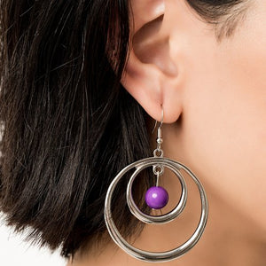 fishhook,purple,Diva Pop Purple Earring
