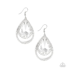 Load image into Gallery viewer, Famous White Rhinestone Earring Paparazzi Accessories