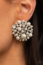 Load image into Gallery viewer, Head To Toe Twinkle - White Clip-On Earrings Paparazzi Accessories