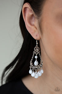 fishhook,white,Malibu Sunset White Earrings